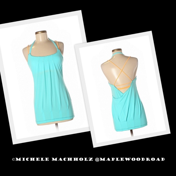 lululemon athletica Tops - Lululemon Flow & Go Tank Blue Creamsicle Pop 6